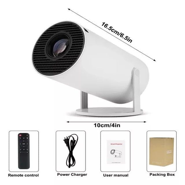 Proyector HY300 con WIFI6 y Bluetooth FULL HD 1080P con Android Tv