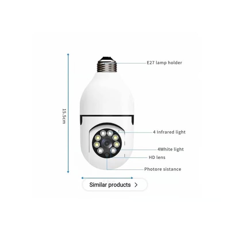 Foco Camara 360° Wifi Full HD