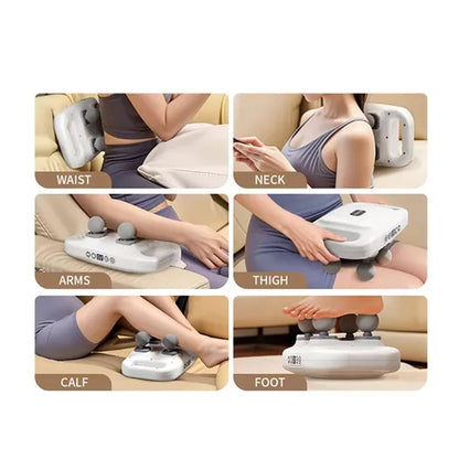 Masajeador Muscular 4 Cabezales Recargable