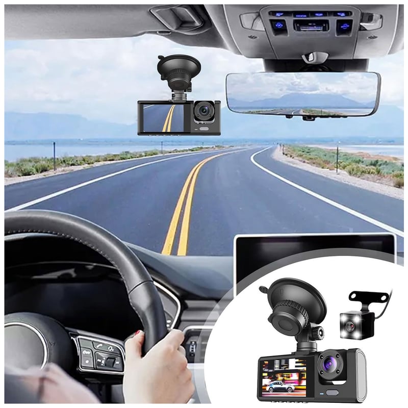 Cámara grabadora de visión delantera y trasera para coche HD 1080P
