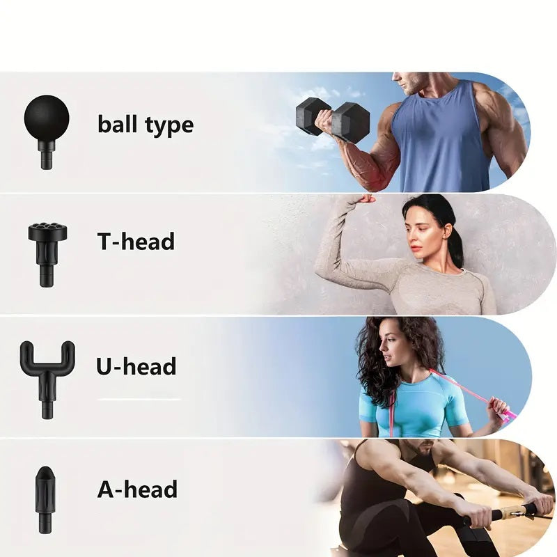 Pistola Masajeadora Muscular Recargable