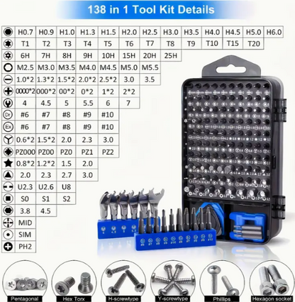 Kit de Destornilladores de Precisión 115 en 1 para Teléfonos Móviles