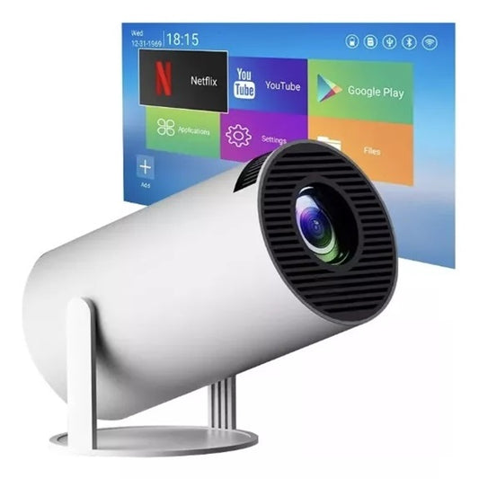 Proyector HY300 con WIFI6 y Bluetooth FULL HD 1080P con Android Tv