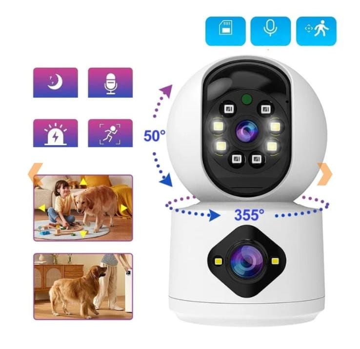 Cámara Doble de Vigilancia ICSee Inteligente WIfi 360º 4mp