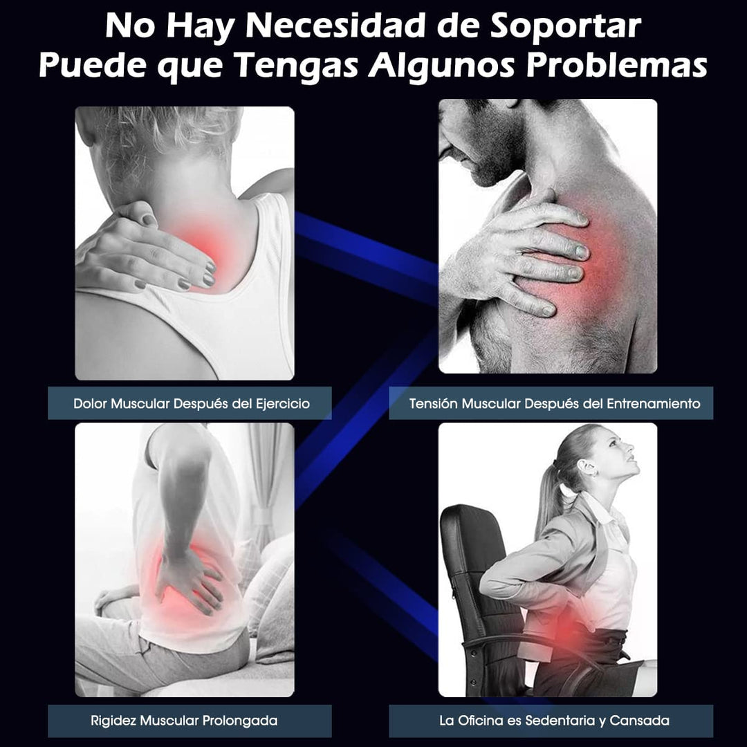 Pistola Masajeadora Profesional 8 en 1 Recargable