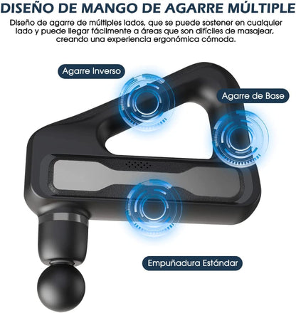 Pistola Masajeadora Profesional 8 en 1 Recargable