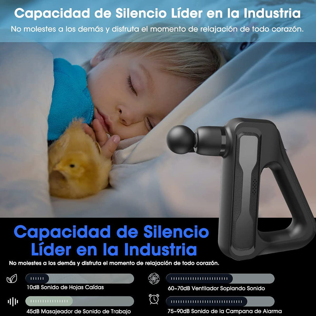 Pistola Masajeadora Profesional 8 en 1 Recargable